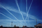 Airplane contrails photo