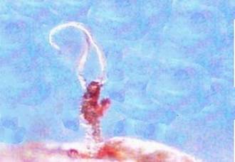 Morgellons Photo Journal - This is what I call a sprite.  They are composed of glowing red gel and sprout beneath the healthy skin surrounding lesions.  When the lesions are threatened they form secondary lesions.  They are like a root system.  200x