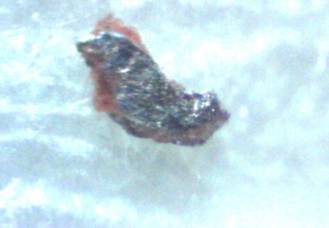 Metal fragments found in Morgellons lesions.  200x